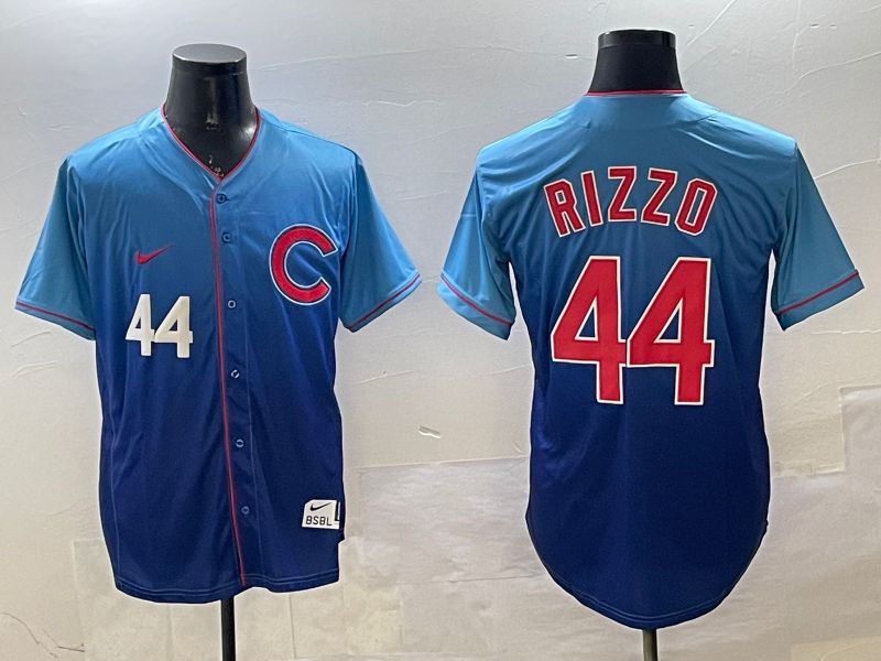 Men Chicago Cubs #44 Rizzo Blue Fashion Game 2025 Nike MLB Jersey style 4